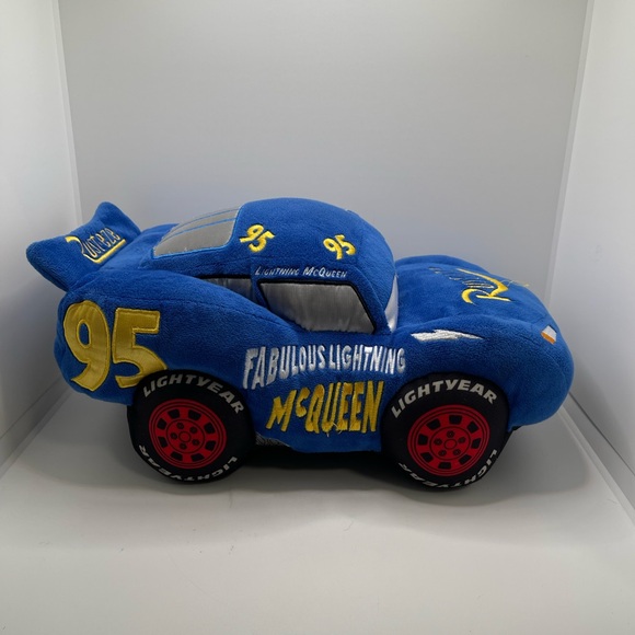 Disney Store Pixar Cars 3 Fabulous Lightning McQueen Blue 14" Plush - Picture 3 of 10